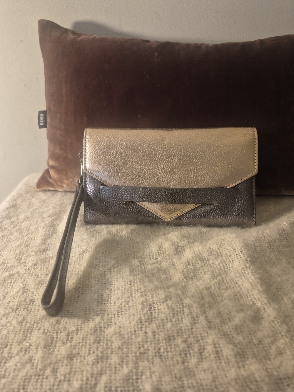 Disney Metallic Gold and Bronze Wristlet Clutch